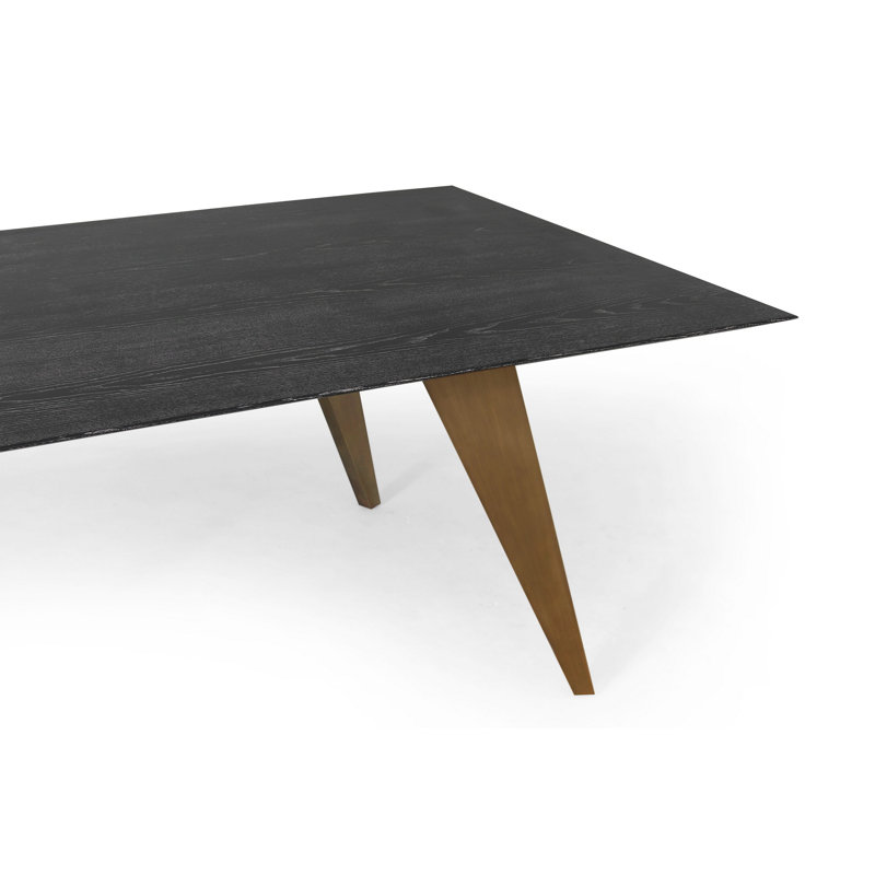 Lawrence Solid Wood Dining Table, Black Limed Ash