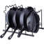 Support de rangement de cuisine robuste, comptoir et armoire pour casseroles, couvercles de casseroles et batterie de cuisine, noir