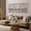 " Sunset Ambiance Tranquil Evening Sky Nature Landscape Illustrations Modern Art Decor Rustic " 3 - Pieces-98696239-98696240