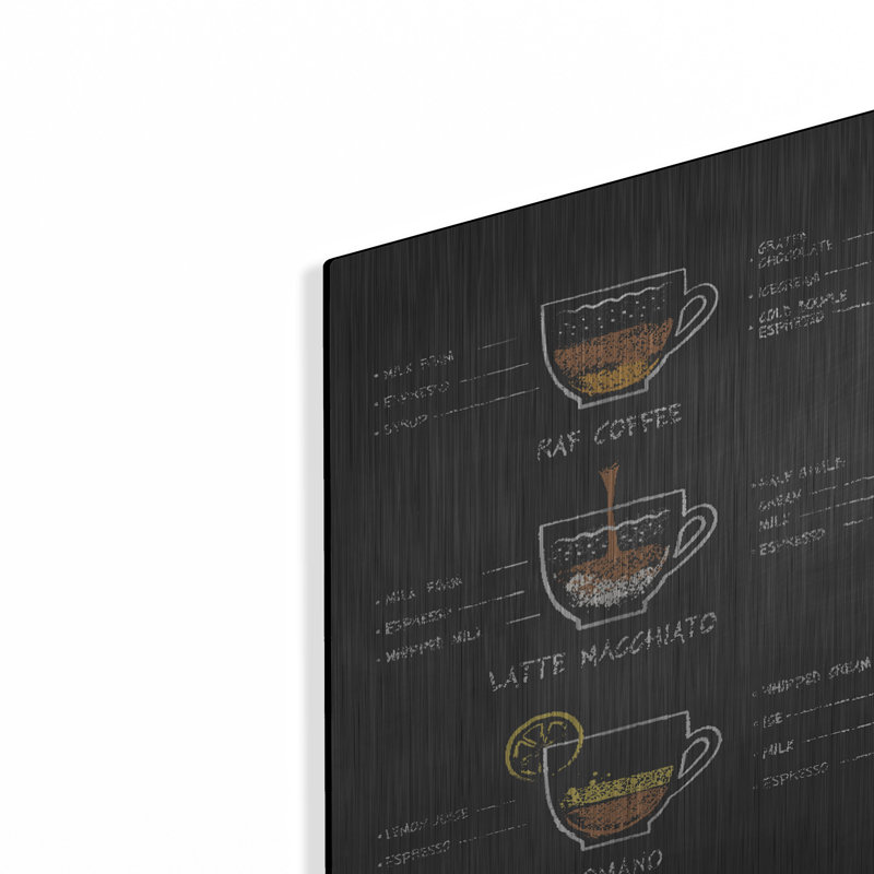 «Coffee Recipes» par Luxe Metal Portfolio, H 12 po x l 24 po