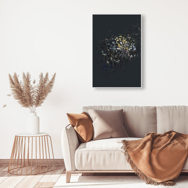 Midnight Flowers Print by Oliver Gal, 31"H x 46"W, White Floater Frame