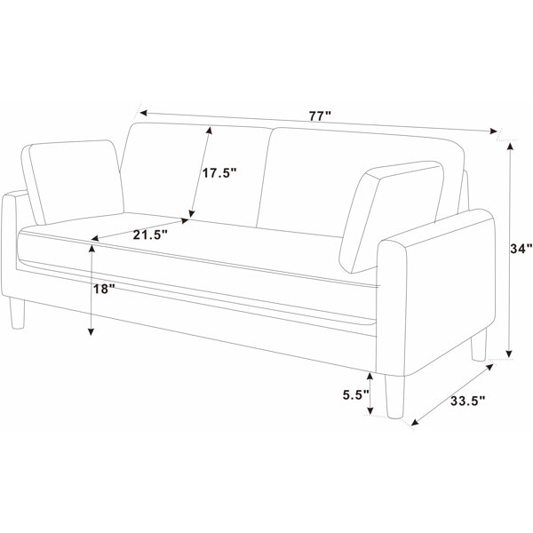 Ebern Designs Margarete 77.5'' Square Arm Sofa & Reviews - Wayfair Canada