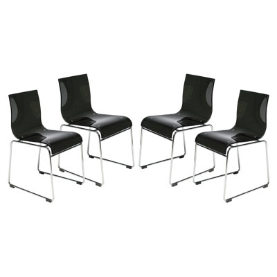 Brightlands Modern Acrylic Dining Side Chair with Chrome Legs -  Orren Ellis, 598BC0EED10F4482A231402BB76E5E54