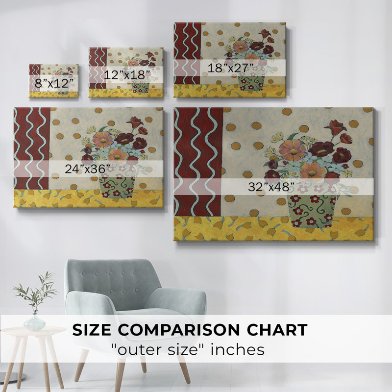 Fleurs sur toile II - Toile tendue avec châssis, H 24 po x l 36 po