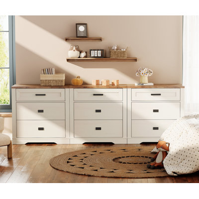 Laziza Large Modern Farmhouse Wooden 3-Drawer Dresser Set Of 3 For Kids by Gracie Oaks