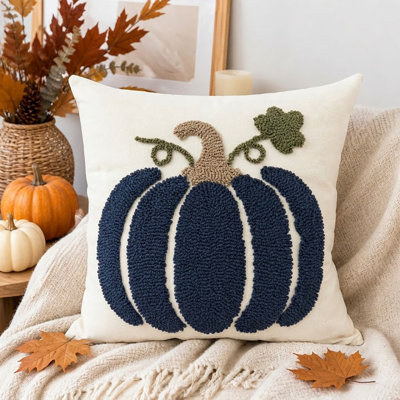 18x18 Inch Embroidered Pumpkin Throw Pillow Covers
