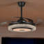 Ventilateur de plafond moderne de 42 po avec lumière DEL et télécommande, haut-parleur lisse, réversible, 6 vitesses