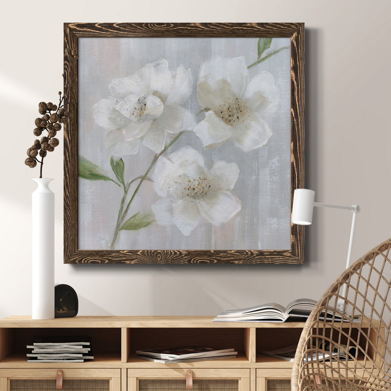 Grès I - peinture sur toile encadrée, Cadre noyer, H 27,5 po x l 27,5 po x P 1,5 po