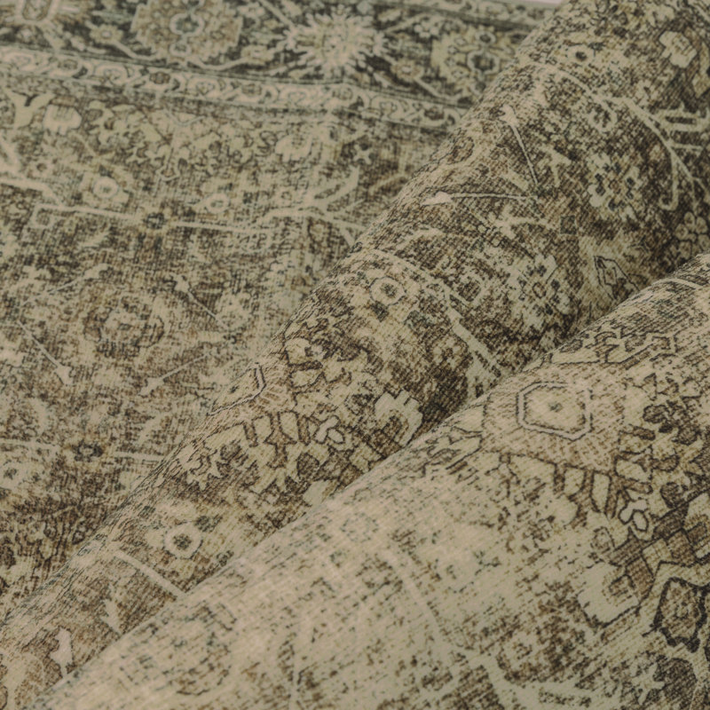 Tapis traditionnel délavé Zuri, Brown, Rectangle 3' x 5'