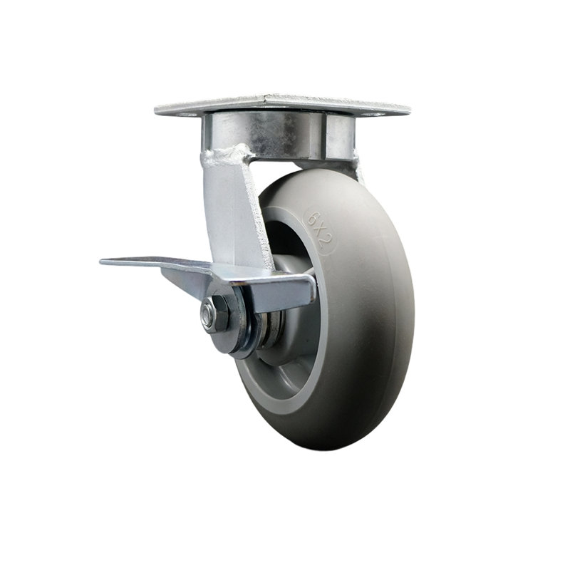 Roue pivotante en caoutchouc 6 po Kingpinless