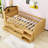 Twin Size Wood Bed with Storage Drawers and House Shape Design-571519084