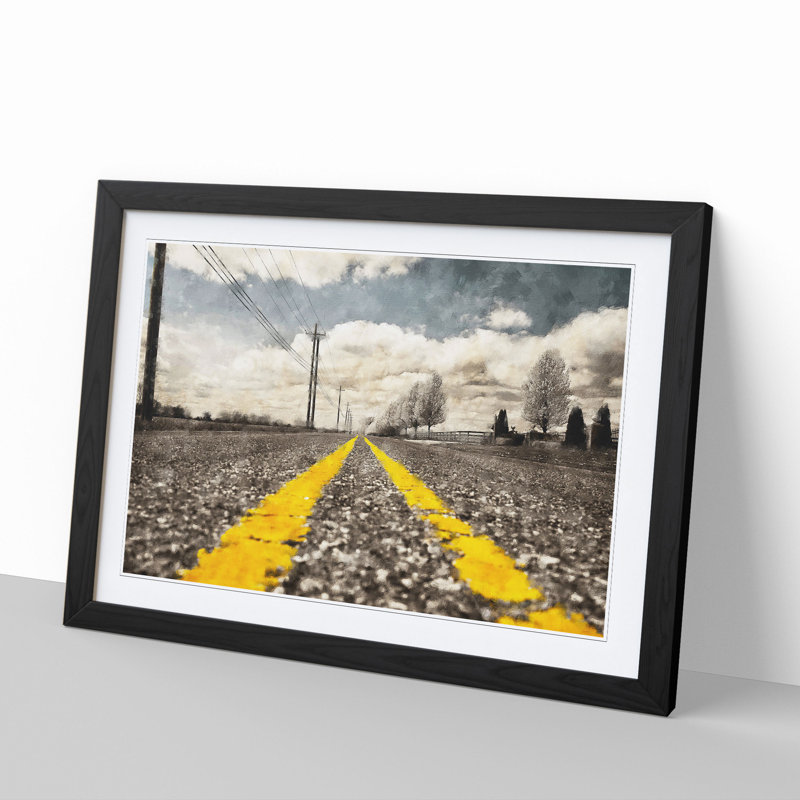 The Open Road Vol.4 - Picture Frame Graphic Art, 36cm H x 48cm W x 2cm D, Black Framed