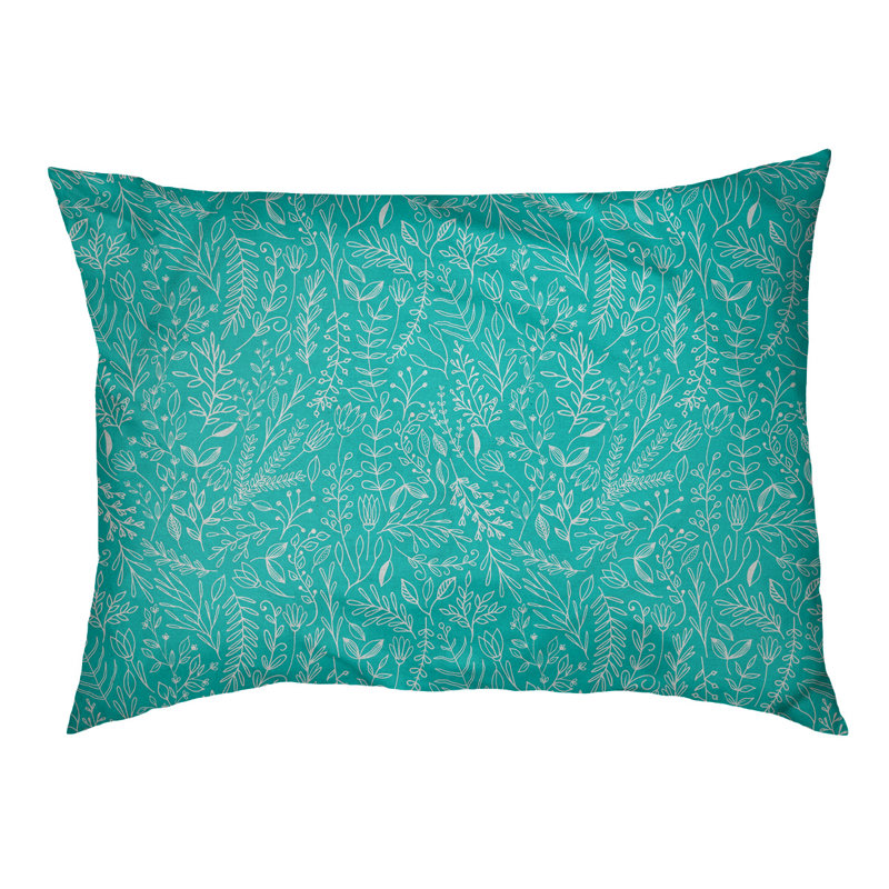 Coussin pour chien floral ditsy Byrge, Très grand (l 52 po x P 42 po x H 17 po), Bleu sarcelle / blanc