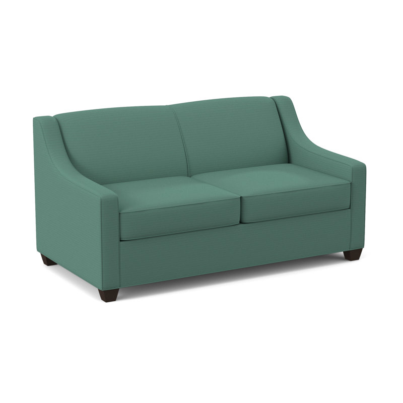 Phillips 68" Recessed Arm Sofa Bed with Reversible Cushions, Cafelle, Hybrid, Antic Lagoon