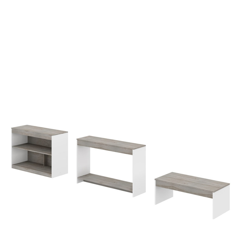 39" Grey And White Solid Console Table