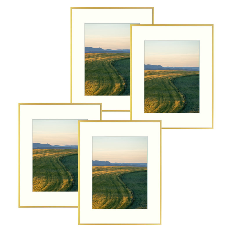 Cadre photo Drennon en métal, cadres photo ou plateau de table et fixation murale, Or, 16 po x 20 po emmêlé à 11 po x 14 po