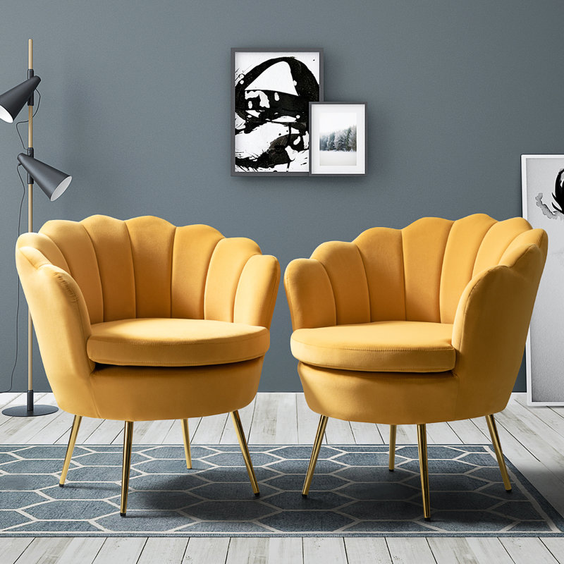 Hendrix Velvet Accent Chair, Mustard