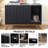 32'' Black Modern Cat Litter Box Enclosure-1288798690
