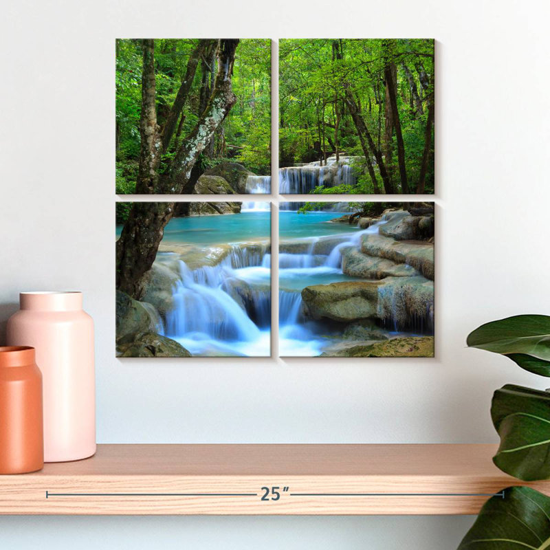 Kerrick, cascades d'Erawan, H 18 po x l 18 po
