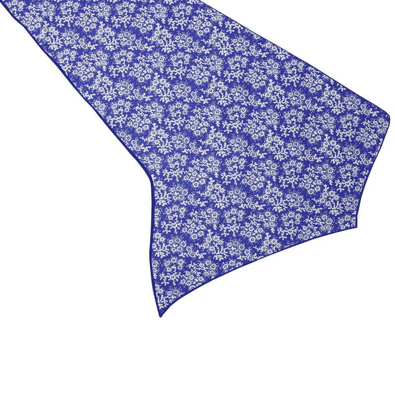 Chemin de table Botanic Flower, Bleu, 108 po x 12 po