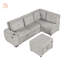 Canapé-lit modulaire rembourré en velours côtelé polyvalent avec conversion rapide, grand rangement et ports USB pour une vie moderne-1109137847