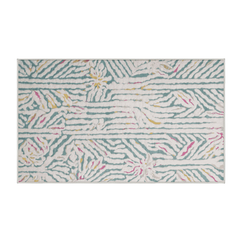 Machine Washable Beige Area Rug, Rectangle 2' x 3'