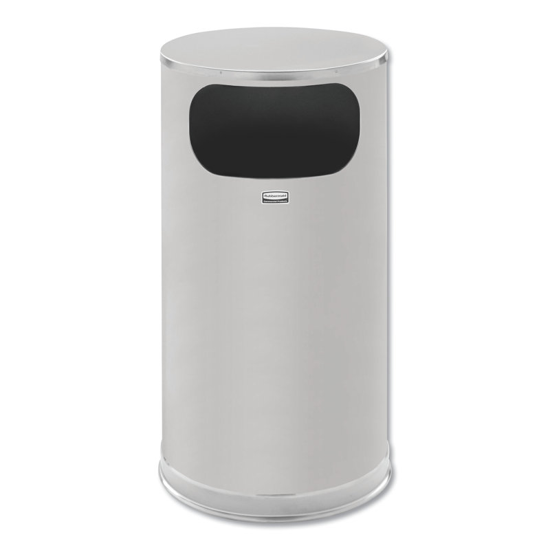 Poubelle 12 gallons avec réceptacle métallique européen, Acier inoxydable satiné