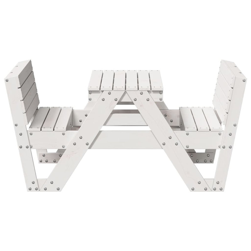 Hillwood Rectangular Outdoor Picnic Table , 88cm cm W 122cm cm D, White