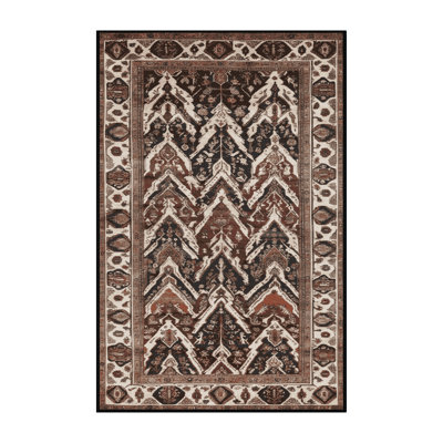 Machine Washable Persian Brown Area Rug