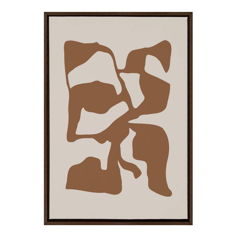 «Distorsed shapes of brown and beige» par The Creative Bunch Studio, reproduction d'art sur toile encadrée