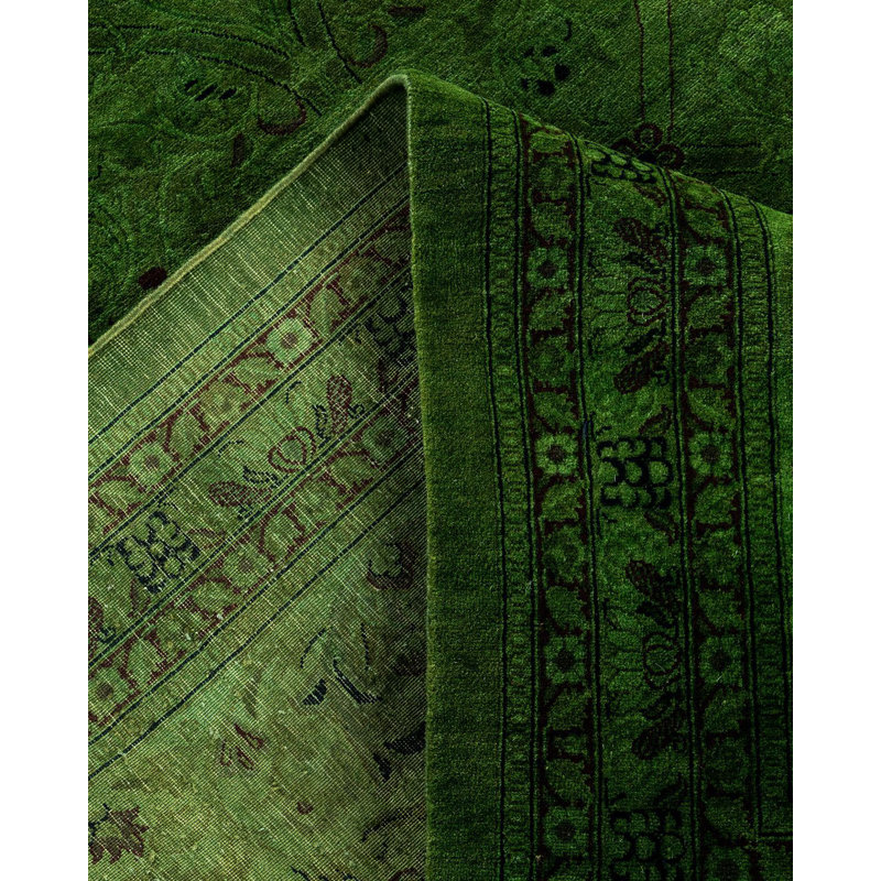 Rucker One-of-a-Kind 12' 2" X 17' 10" New Age Rectangular Wool Area Rug Green