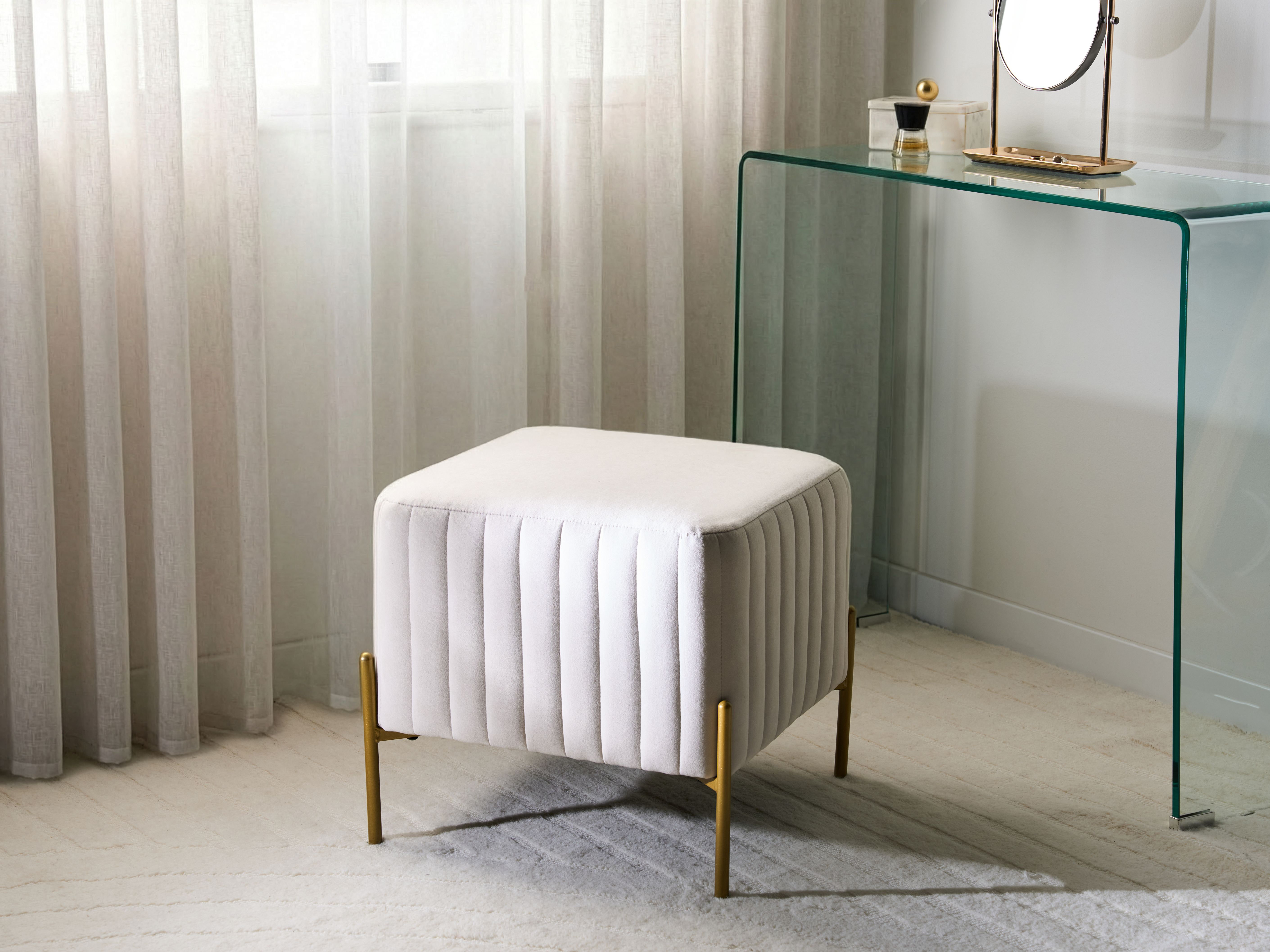 Canora Grey Footstool Benzant Velvet | Wayfair.co.uk