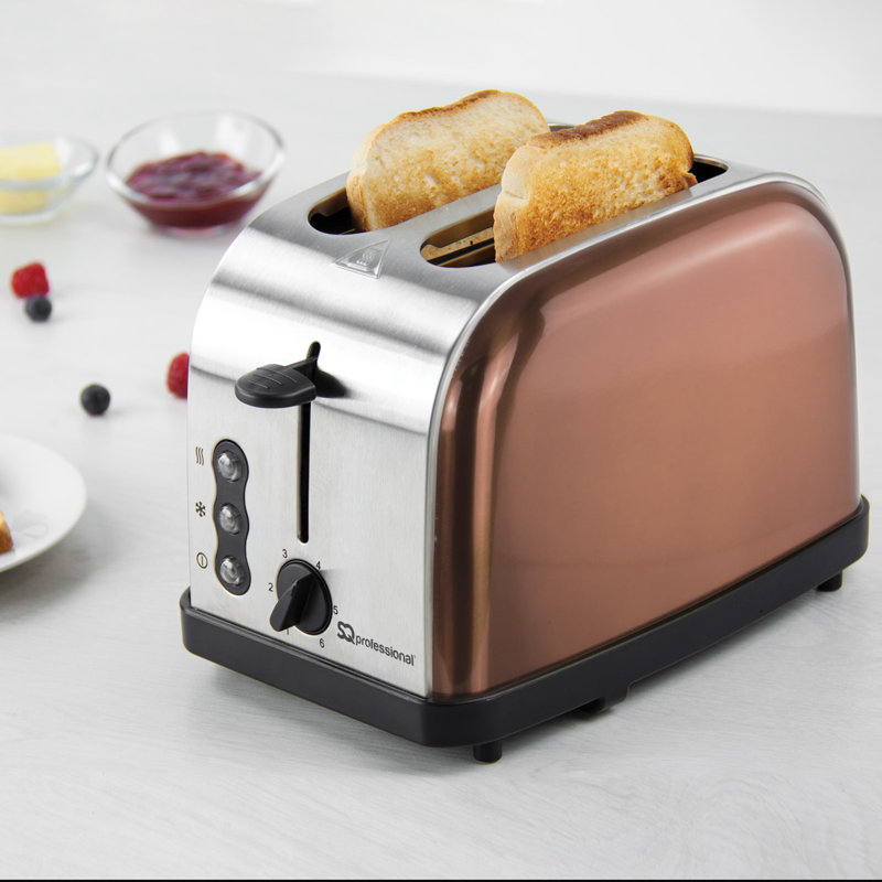SQ Professional Gems 2 slice Toaster with Removable Crumb Tray, Axinite (Copper)