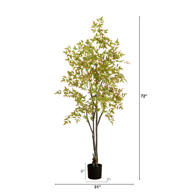 6ft Autumn Nandina Artificial Tree with Bendable Branches
