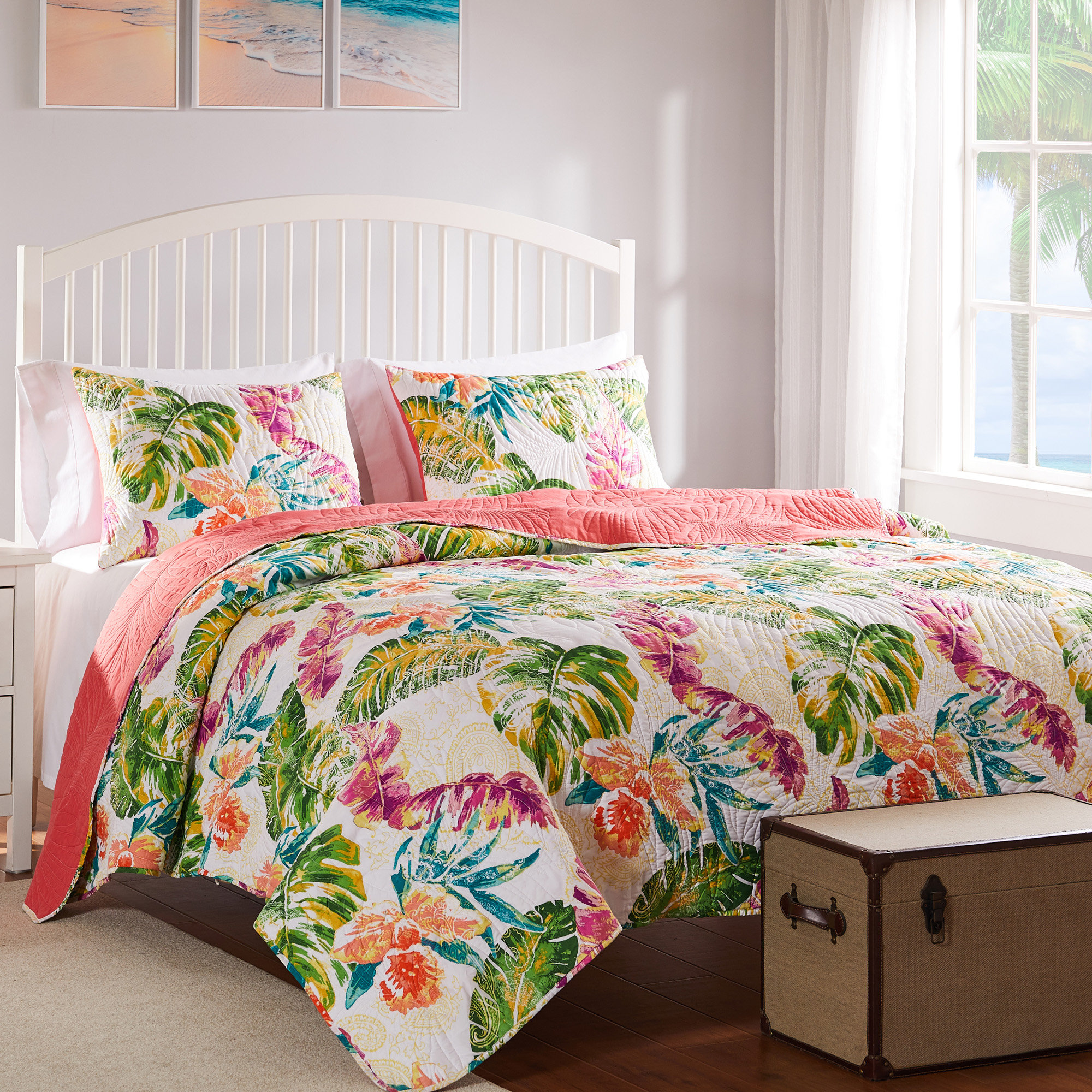 Greenland Home Fashions Tropics Aulne Reversible Quilt Set & Reviews | Wayfair