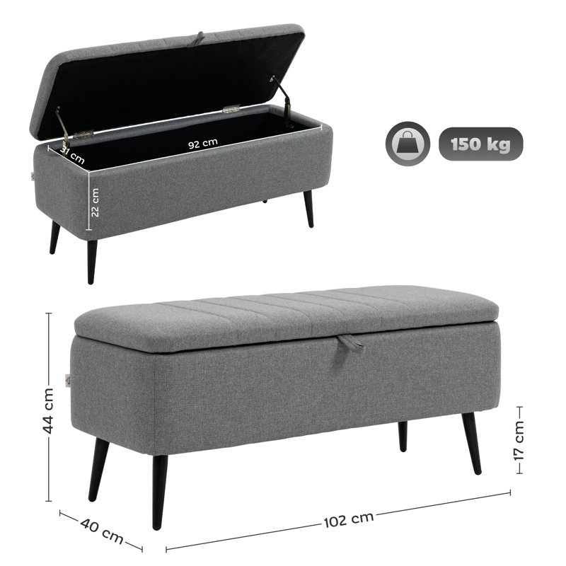 Patil Storage Bench, Gray
