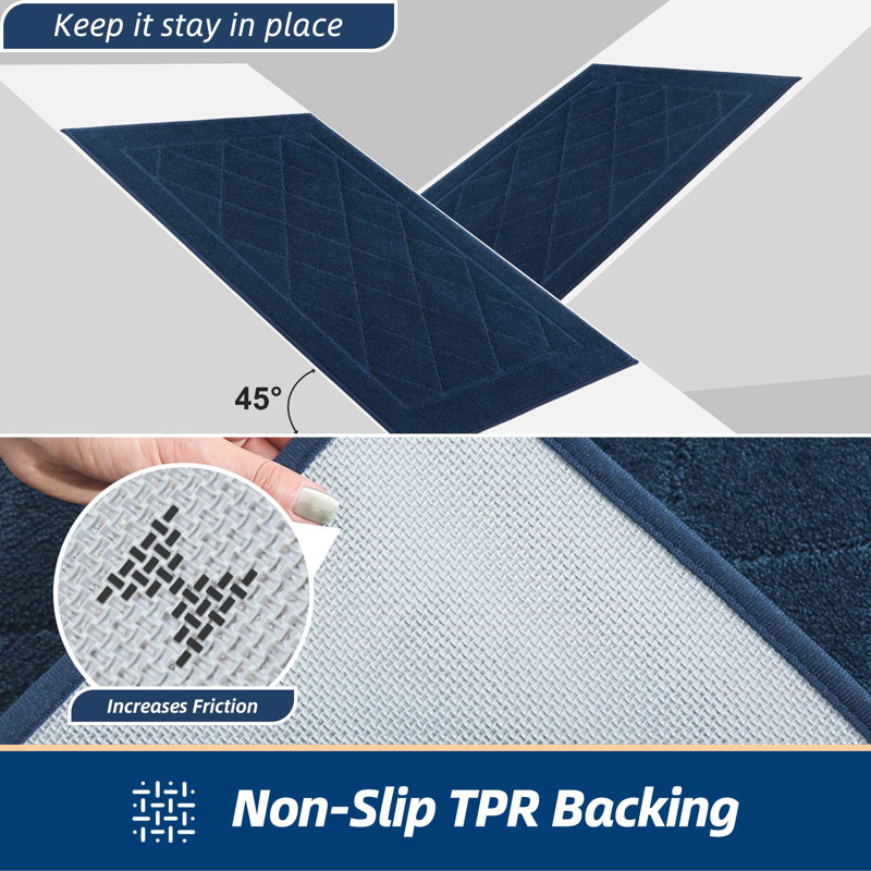 Non-Slip Indoor Doormat, 81.3cm W x 121.9cm L, Navy Blue