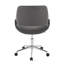 Chaise de bureau contemporaine réglable, structure en métal chromé, revêtement en similicuir gris-422591096-422591094