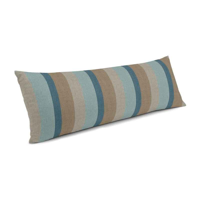 Housse de coussin d'extérieur rectangulaire Sunbrella®, Bleu / brun clair, 12 po x 24 po