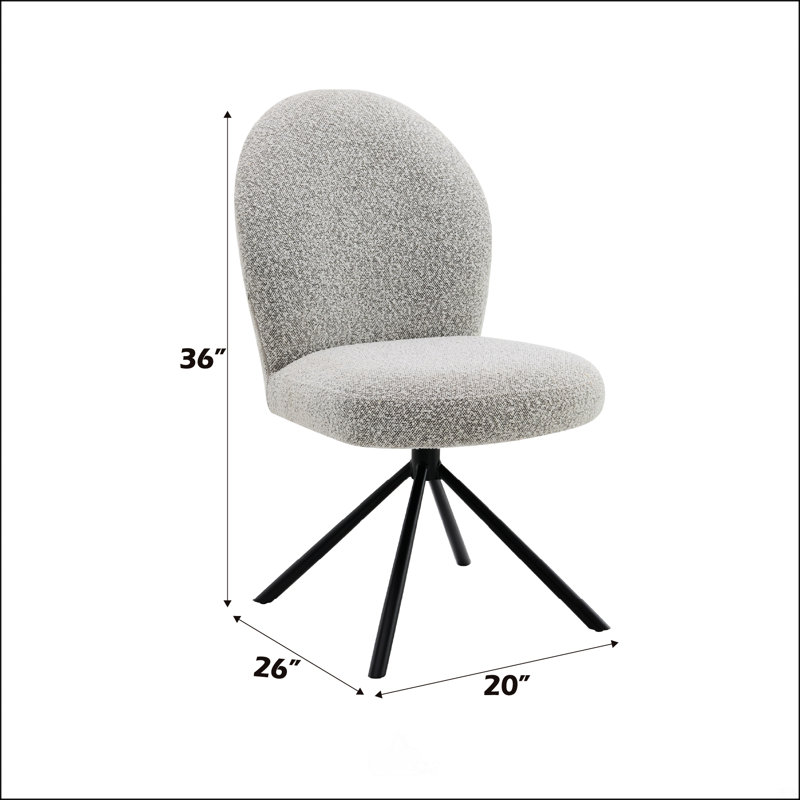 Gray Boucle Side Chair With Swivel