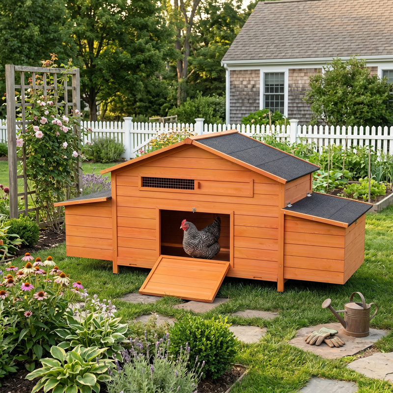 Large Chicken Coops, Solid Wood Rustic Hen House For Home Backyard