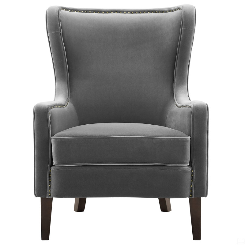 Fauteuil à oreilles en velours