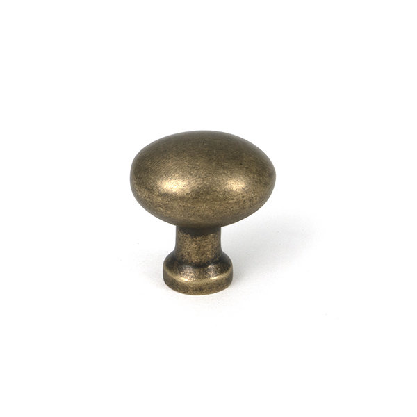 Moore Cabinet Knob, Burnished Brass, 0.98" Knob Diameter