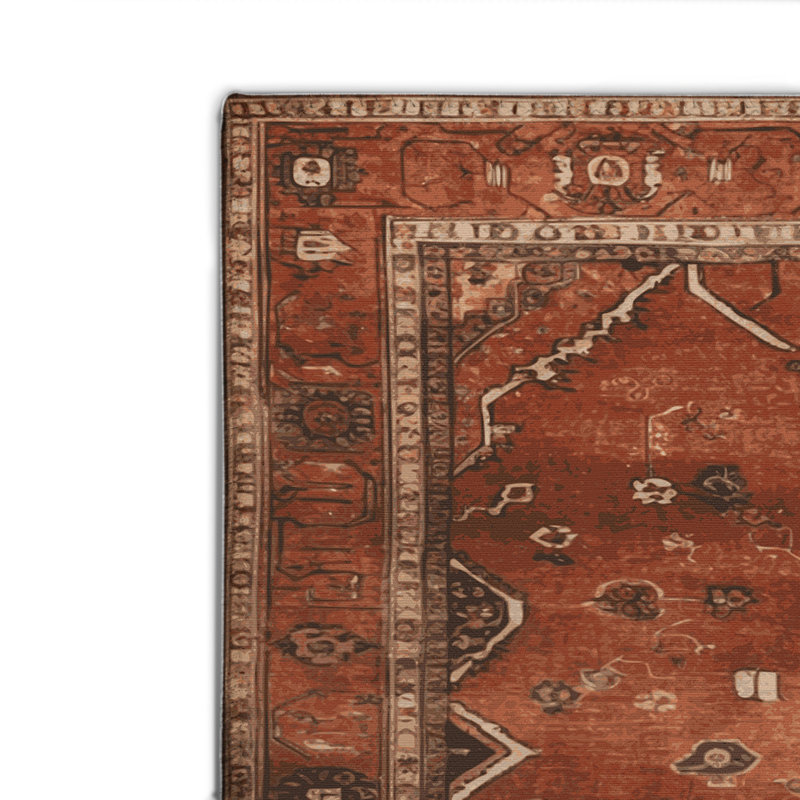 Tapis intérieur et extérieur brun Overdyed, Rectangulaire 2 pi x 3 pi