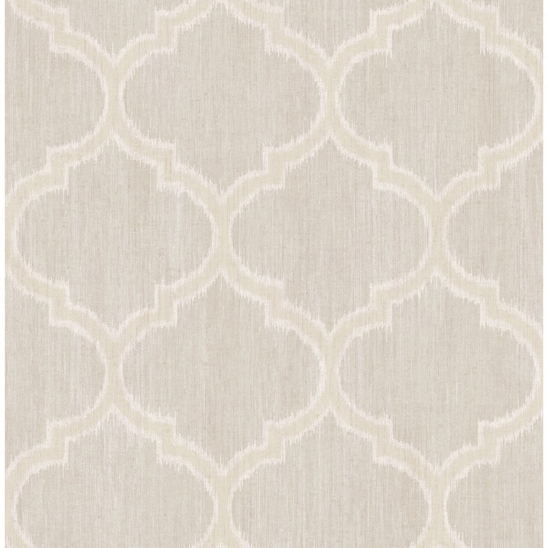 Papier peint à motif treillis en lin métallisé Seabrook Designs & Pistachio Salma, Lavande
