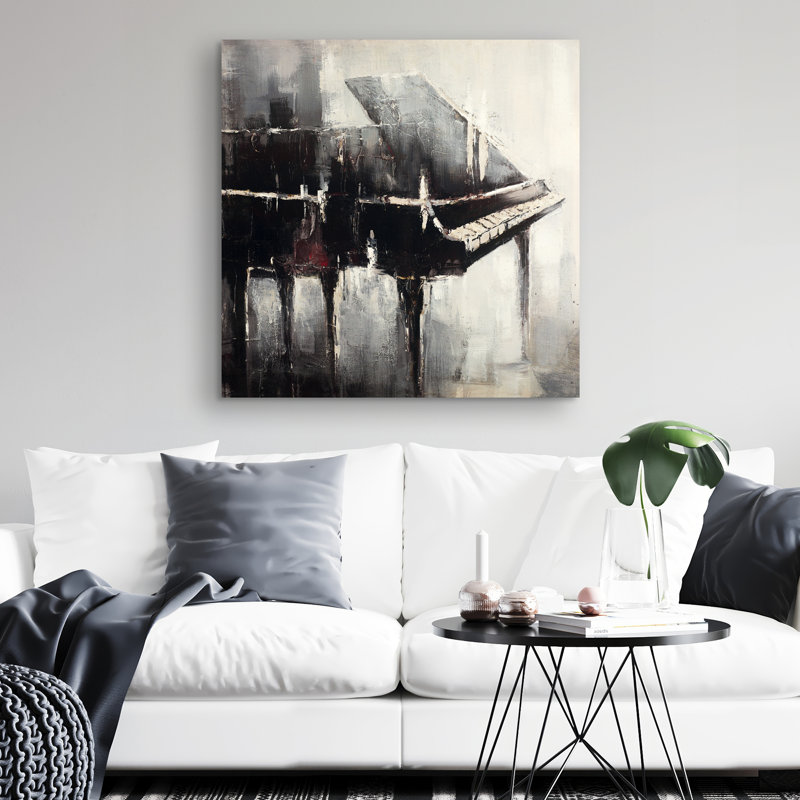 Industrial style piano - 32"x32" art on canvas