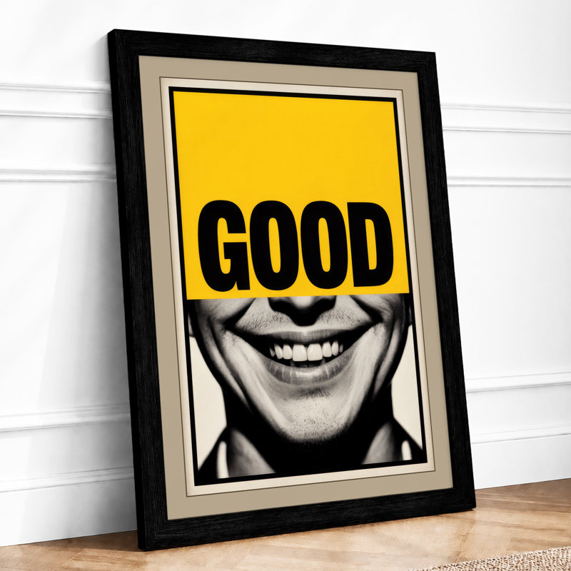 Good Vibes Pop Art - Framed Print, A1 - 84.1 x 59.4 cm, Black
