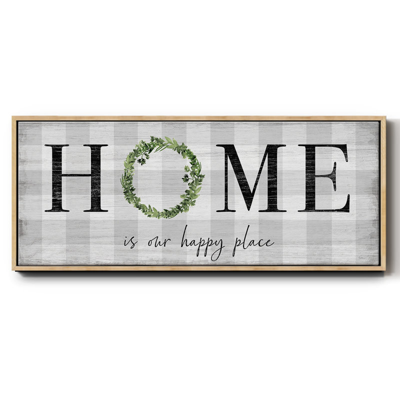Home is our Happy Place - Toile encadrée, H 20 po x l 50 po