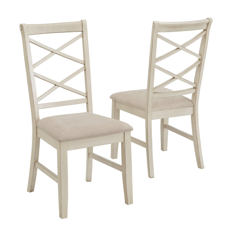 Chaise de salle à manger Fortville, Blanc antique