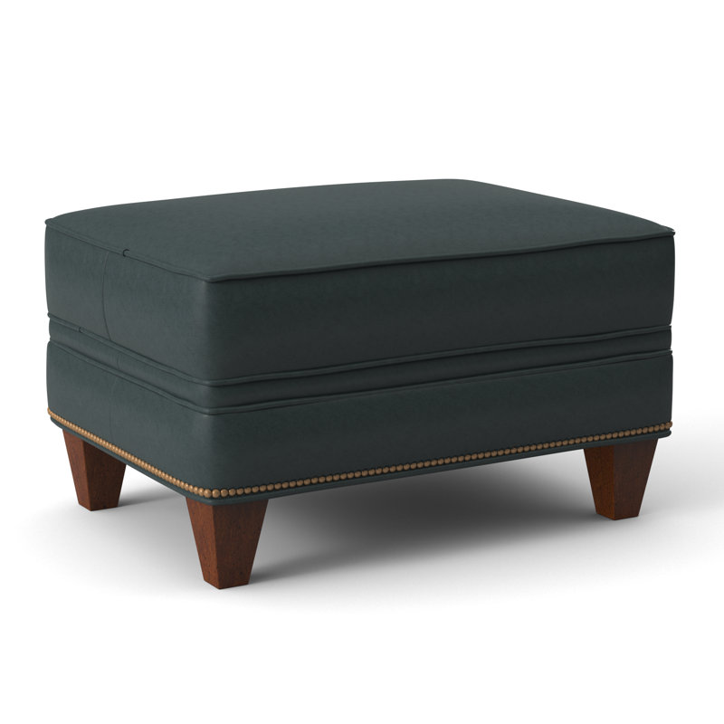 Taraval Ottoman, New Classiques, French Natural, Aline Fumo Genuine Leather